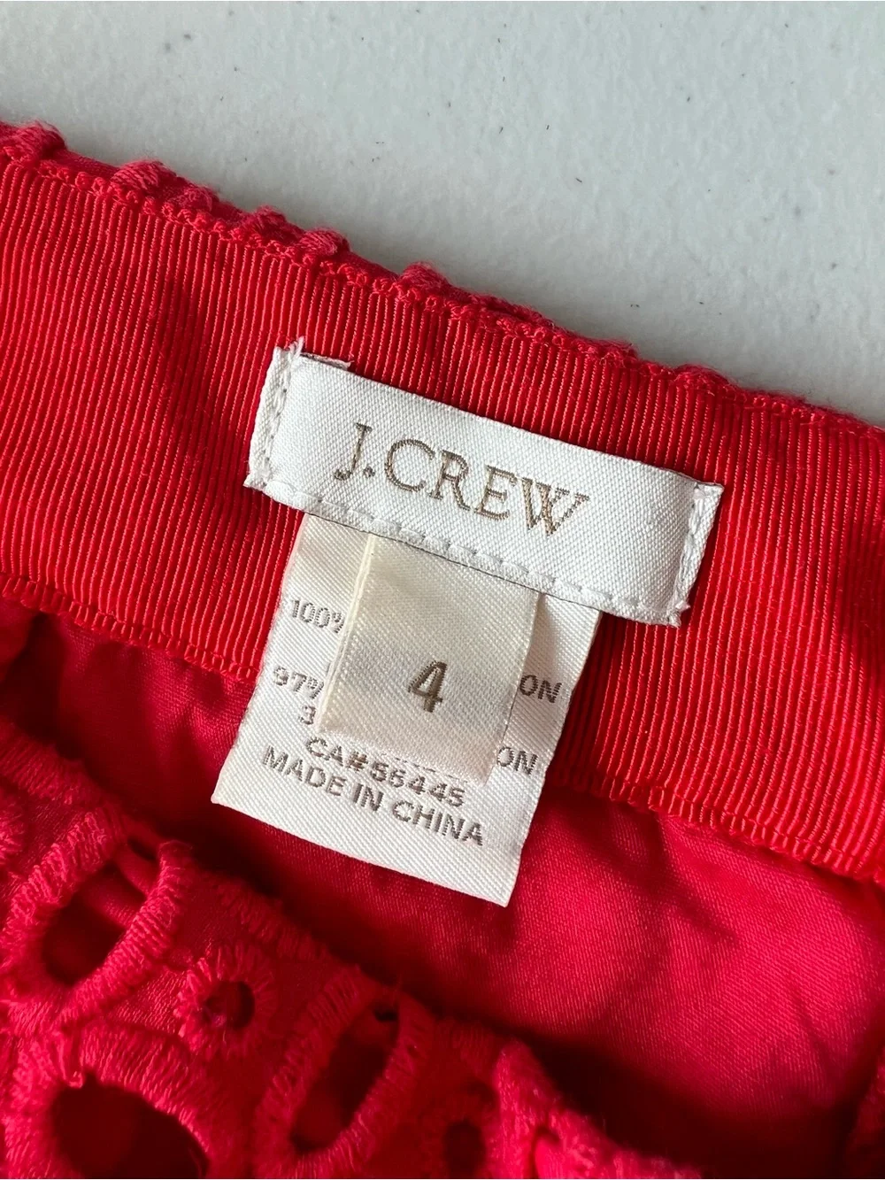 J. Crew orange eyelet No. 2 Pencil skirt Size 4 Preppy Office Work skirt Dressy